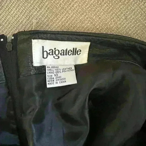 Vintage Bagatelle Leather skirt Size 10 - Picture 3 of 4